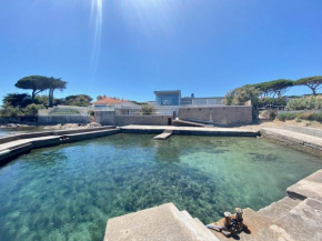 Villa d'architecte, accès privé plage, accès port